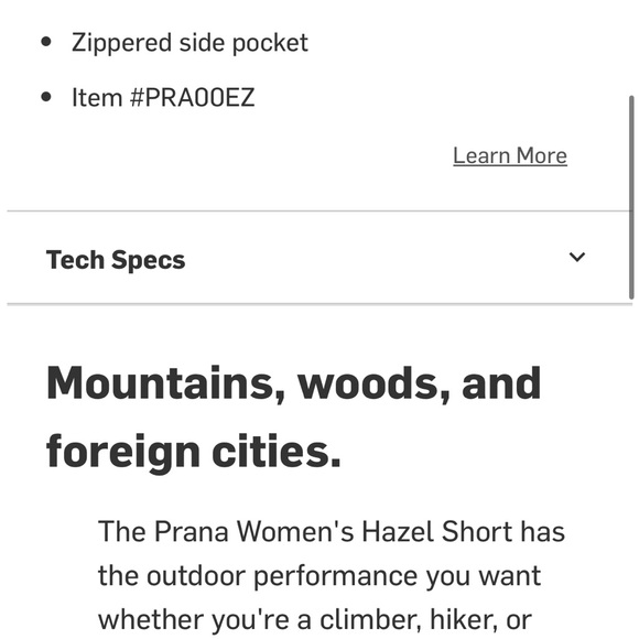 Prana Hazel Hiking shorts, blue, Size 14 - Picture 8 of 8